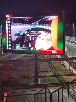 고 휘도 가득 찬 리드된 컬러 비디오 월 P10 960X960MM 야외 LED 디스플레이 화면 고정 포올 설치미술