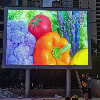 기둥은 P10 HD 주도하는 비디오 월 960X960MM 철 국무 야외 LED 디스플레이를 탑재했습니다