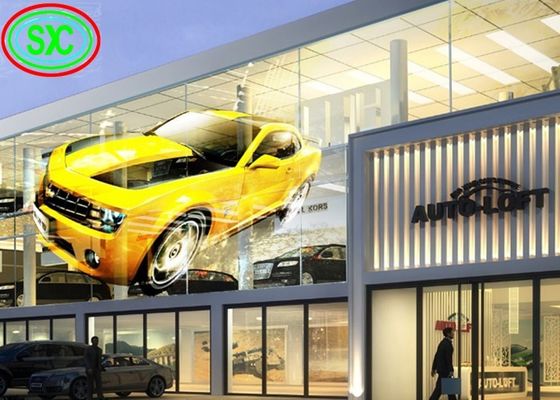 P3.91-7.82 투명한 LED 유리 벽 디스플레이 5000cd/sqm 160° 관점