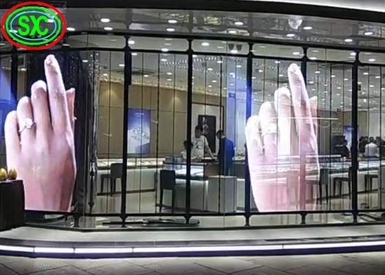 160° 시야각 유리벽은 Windows를 위한 스크린 영상 투명한 P3.91를 지도했습니다