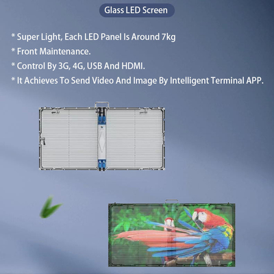 쇼핑몰 광고 G3.9-P7.81 Mesh Ultra-Thin 투명한 LED 디스플레이