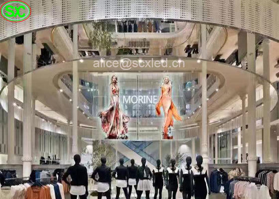 p6.25 부드럽게 투명한 가동 가능한 지도된 스크린, SMD 유리벽 스크린 신성 체계