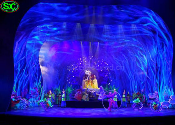 연약한 투명한 가동 가능한 LED 커튼 전시, 커튼은 스크린 MBI IC를 지도했습니다