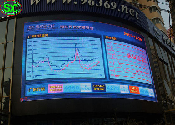 SMD P10는 곡선 구체 원통 모양 커튼 발광 다이오드 표시를 360도 방수 처리합니다