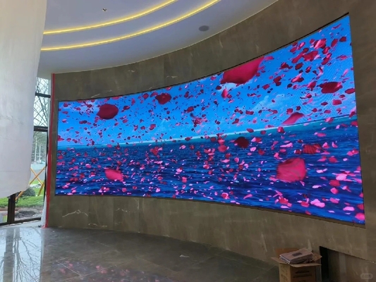 렌터 스크린 모듈 곡선 P3.91 P4.81 실내 풀 컬러 LED 디스플레이 500*1000mm 알루미늄 하우징