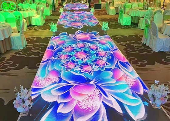 파티 이벤트 실내 야외 LED 댄스 플로어 스크린 500*1000mm 캐비닛 풀 컬러