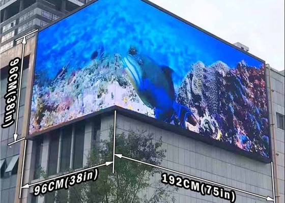 P6 광고 27777 포인트 / 평방 미터 야외 LED 다이 주름 알루미늄 576 * 576MM 모듈 크기