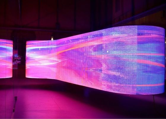좋은 가격 P2.5 소프트 필름 그룹 광고 유연한 LED 풀 컬러 스크린 4mm 픽셀 곡선형 강철 캐비닛 온라인으로