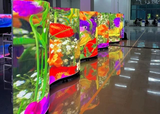 커브드 스크린 LED 빌보드 P4.81 RGB 1/13 스캔 모드 고 갱신 속도 다이 캐스트 알루미늄 캐비닛