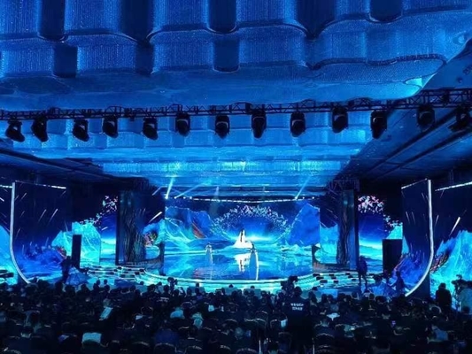 SCX LED P5 실내 LED 디스플레이 100 000 시간 수명 50% 밝기와 CAT5 케이블 단일 모드 섬유 제어 거리