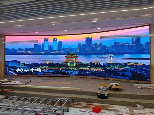 500x500mm Cob P1.2 P1.5 P1.9 P2.6 P2.9 실내 오른쪽 각 LED 디스플레이 화면 90도 코너 LED 비디오 벽