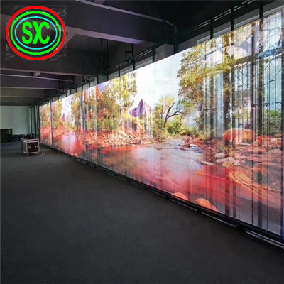6.2kg 캐비닛 무게 SMD2121 LED 타입 및 운전 방식의 투명 LED 화면
