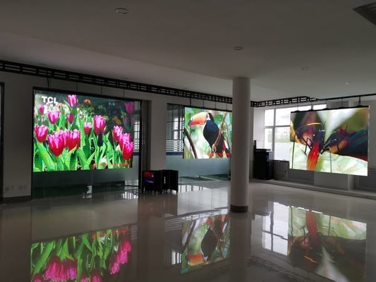 풀 컬러 LED 광고 벽 커튼, P4.81 상업용 맑은 풀 컬러 해상도 52*52 HD 칩 1/13 스캔