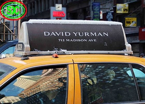 P5 양면 택시 루프 LED 디스플레이 IP65 방수 6500cd/sqm