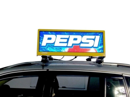 택시 상단 LED 듀얼 페이스 P5 자동차 LED 디스플레이 96 * 32Cm 방수 외부 LED 스크린 광고용 OEM 공장 사용자 정의 크기