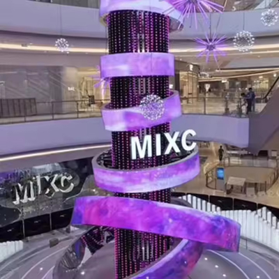 야외 360도 실린더 LED 디스플레이 컬럼 커브 스크린 광고 게시판