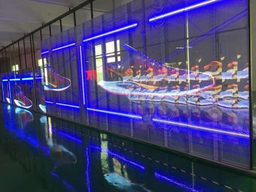 1R1G1B 투명 LED 드레퍼리 디스플레이 IP43 62500 점/평방미터 3년 보증