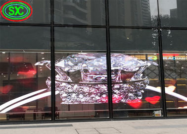 투명한 LED 화면 실내 P3.9-7.8 전색 SMD 곡선 LED 비디오 벽 유리 쇼케이스