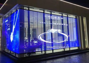 쇼핑몰 광고 P3.91-7.82 유리 벽 화면 디지털 LED 디스플레이를 위한 투명한 LED 디스플레이