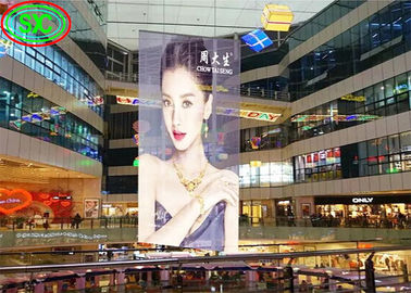 투명 LED 화면 P3.91-7.82 보석용으로 장착 된 전체 색상의 유리 창문