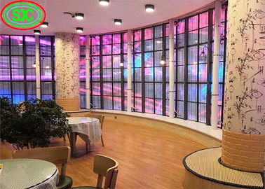 HD 다이 캐스트 알루미늄 방수 맞춤형 야외 P3.91 10mm 투명한 유리 디스플레이 벽