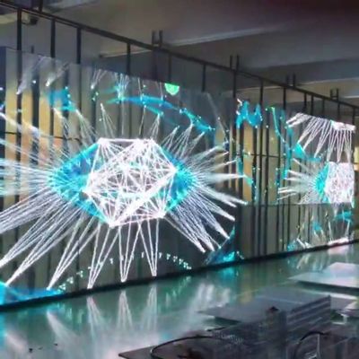 P3.91-7.82 전체 컬러 투명한 LED 화면 1000x1000mm 유리 디스플레이