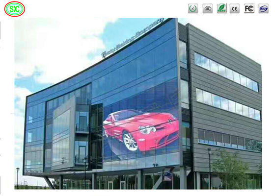 실내 P3.9-7.8 전체 색상 투명한 LED 디스플레이 스크린 SMD 곡선 LED 비디오 벽 유리 LED 스크린 쇼케이스