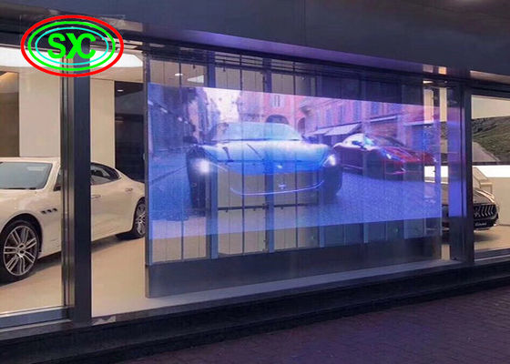 투명한 LED 화면 실내 P3.9-7.8 전색 SMD 곡선 LED 비디오 벽 유리 쇼케이스