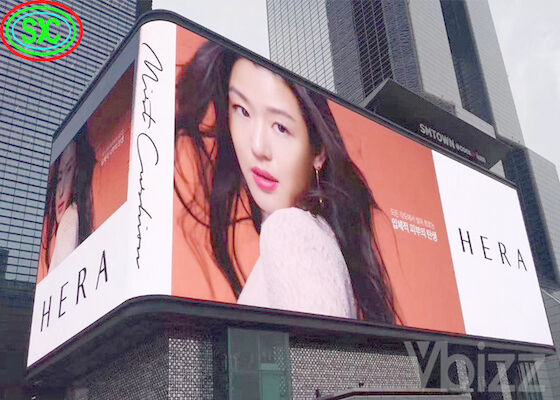 높은 밝기 L 모양 P8 외관 상업 광고용 풀 컬러 LED 디스플레이 1/4 스캔 L 모양 P8 외관
