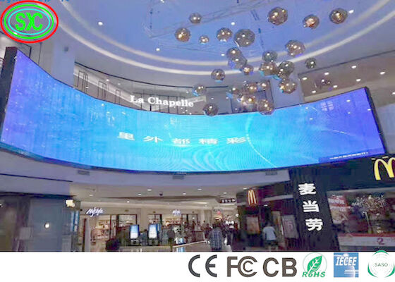 실내 1100cd/M2 P3.91 커브드 스테이지 LED 스크린 240W/M2 LED 스테이지 배경 스크린