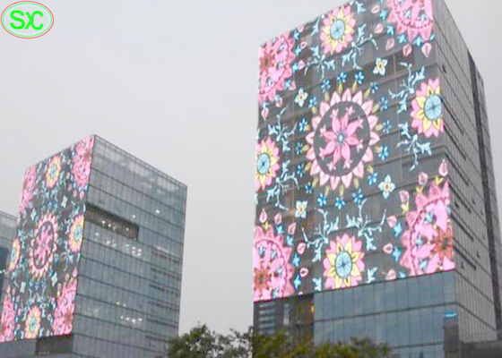 상업용 1R1G1B 투명한 LED TV 화면 1000mmx1000mm 케이스 크기