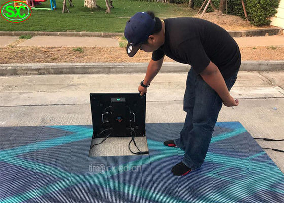 실내 4.81mm 픽셀 피치 LED 댄스 플로어 패널 500x500mm IP65 방수