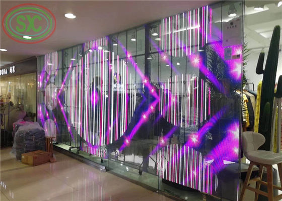 녹색 에너지 투명 LED 디스플레이 G3.91-7.82 커튼 쇼용 1000*500mm