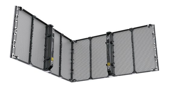 실내 P3.9-7.8 전체 색상 투명한 LED 디스플레이 스크린 SMD 곡선 LED 비디오 벽 유리 LED 스크린 쇼케이스