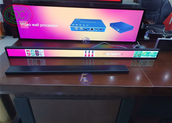 P1.875 LED 선반 화면 900x60mm 800cd/sqm 실내 디스플레이