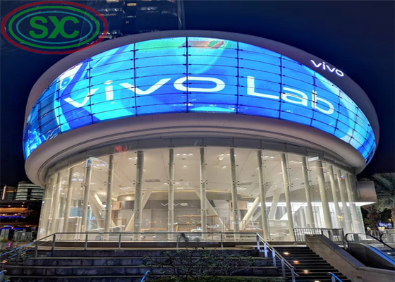 높은 밝기 투명한 LED 표지판 G3.91-7.82 LED 디스플레이 1000*500mm 주사형 알루미늄