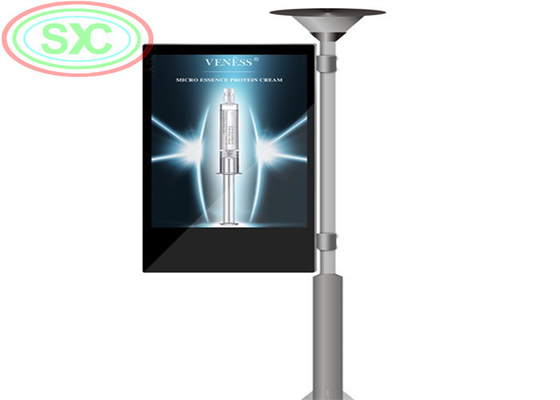램프 기둥 LED 표지판 2면 LED 광고판 보기 거리 6 미터 야외 LED 화면