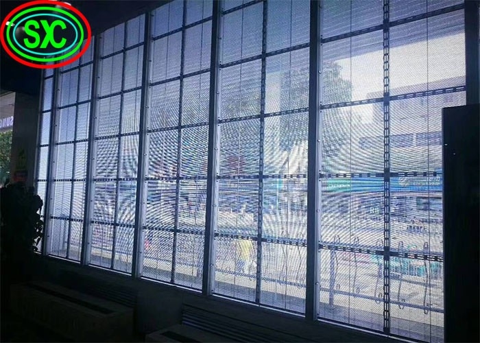 고해상도 렌터/다이 주입 알루미늄 서스펜딩 P10 투명 LED 패널, LED 투명 비디오 화면