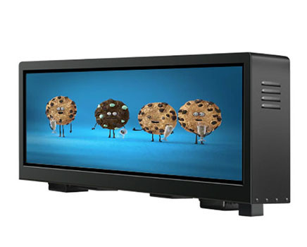 택시 상단 LED 듀얼 페이스 P5 자동차 LED 디스플레이 96 * 32Cm 방수 외부 LED 스크린 광고용 OEM 공장 사용자 정의 크기