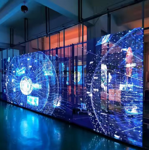 유연 LED 필름 크리스탈 디스플레이 스크린 투명 LED 스크린 쇼핑몰 창문 유리 접착성 LED 광고판