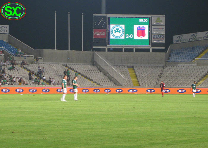 P10 옥외 광고 타이밍과 득점 경기장 축구에 의하여 지도되는 전시