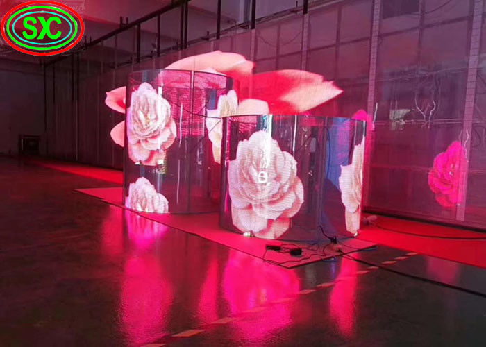 실내외 P3.91-P7.82 투명한 풀 컬러 LED 스크린 500x1000mm 6000cd/M2