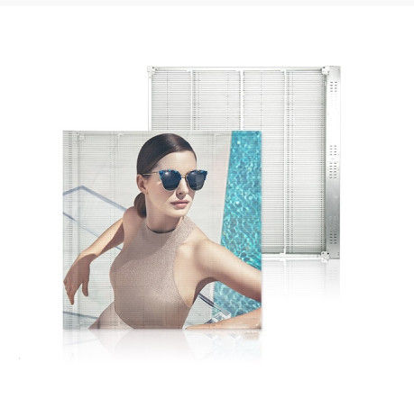 쇼핑몰 야외 풀 컬러 방수 P3.91-7.82 Mesh 투명 LED 화면