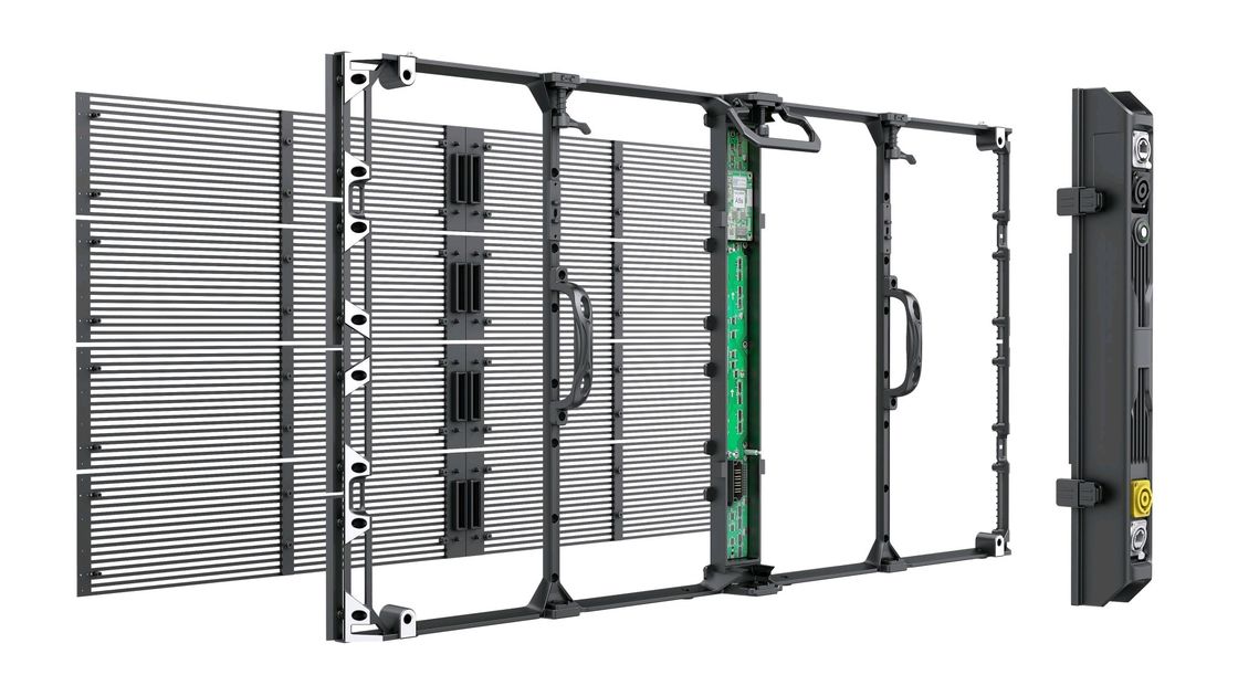 경량 G7.82-7.82 투명 LED 스크린 캐비닛 6.2kg 모듈 무게 0.2KG/PC 구동 방식 구동 방식