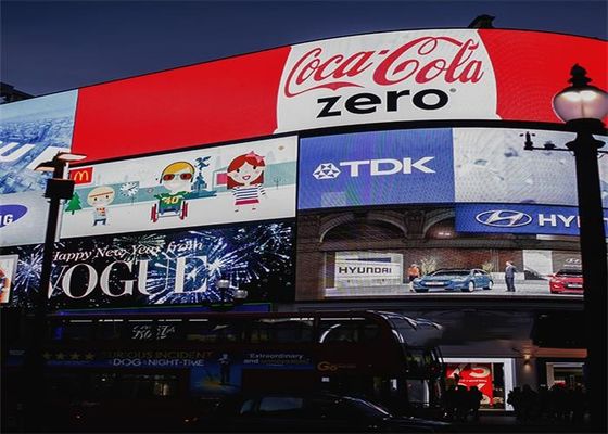 좋은 가격 P10 야외 주도하는 화면, 방수 IP65는 비디오 월을 굽혔습니다 온라인으로