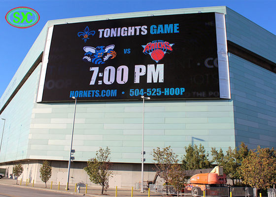 고해상 3840hz 옥외 광고 풀 컬러 지도된 전시 P10 건물 LED 스크린 SMD3535