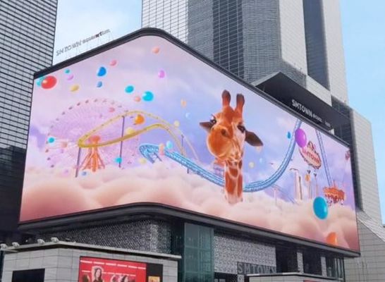 좋은 가격 야외 LED 커브드 스크린 유연한 풀 컬러 스크린 초명성 맨눈 스크린 온라인으로