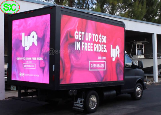 P6 이동할 수 있는 트럭 트레일러 상자 발광 다이오드 표시, 차량 텔레비젼 스크린 디지털 방식으로 LED 표시