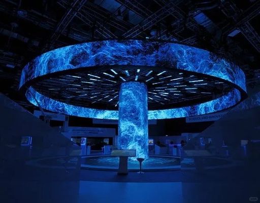 좋은 가격 맞춤형 크기 소프트 필름 그룹 광고 유연 LED 풀 컬러 화면 4mm 픽셀 곡선 스틸 캐비닛 온라인으로