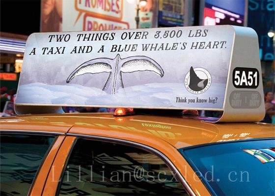 방수 자동차 LED 신호 디스플레이, 야외 다채로운 택시 지붕 화면